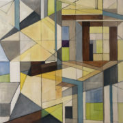 Geometric oil painting by Kate Proudman IR(ARII)