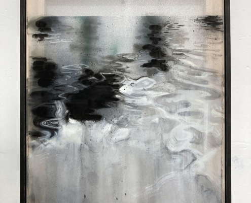 Laura L Bell, Wet Dog 6, 2023, 53 x 43 cm, mixed media on voile,